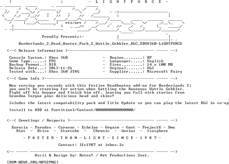 Borderlands_2_Head_Hunter_Pack_2_Wattle_Gobbler_DLC_XBOX360-LiGHTFORCE