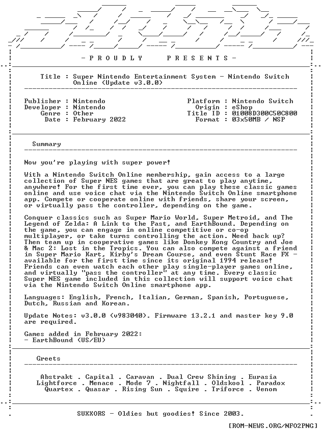 Super_Nintendo_Entertainment_System_Nintendo_Switch_Online_Update_v3.0.0_INTERNAL_NSW-SUXXORS