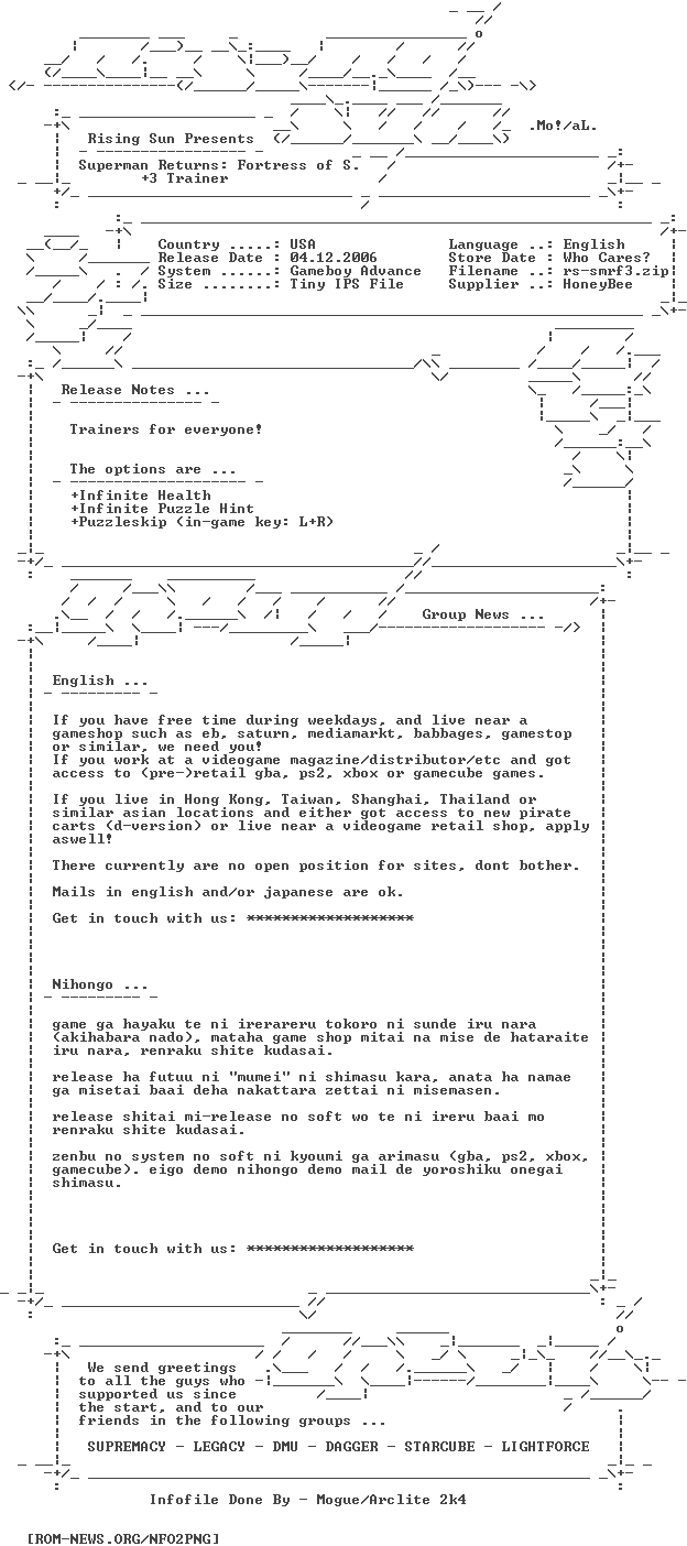 Superman_Returns_Fortress_of_Solitude_Plus3_Trainer_USA_GBA-RS